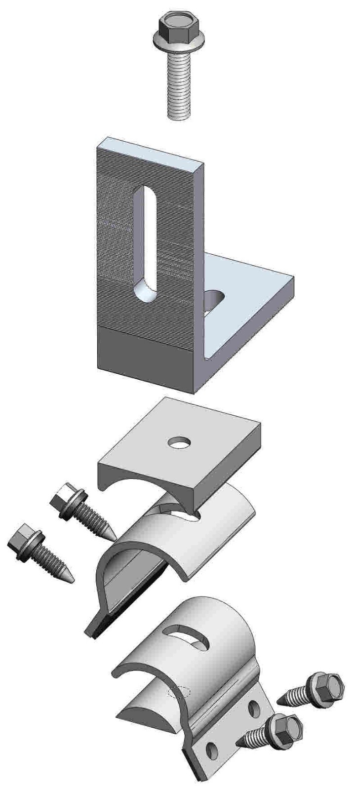 MageBracket RH or RL Trapezoidal R-Panel Metal Roof Solar Install Mount Bracket