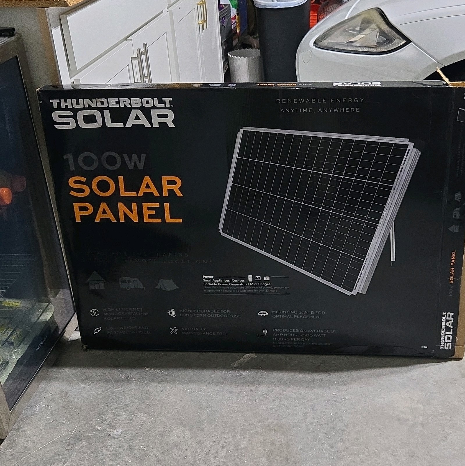 Thunderbolt 100W Monocrystalline 12V DC Off-Grid Rigid Solar Panel