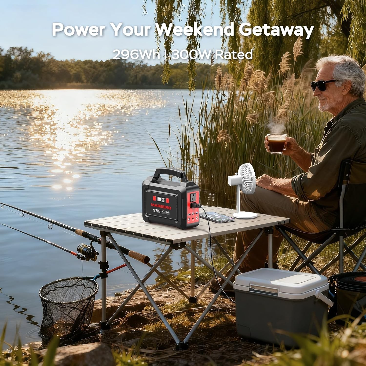 Portable Power Station 296Wh MARBERO with 60W Solar Panel Included