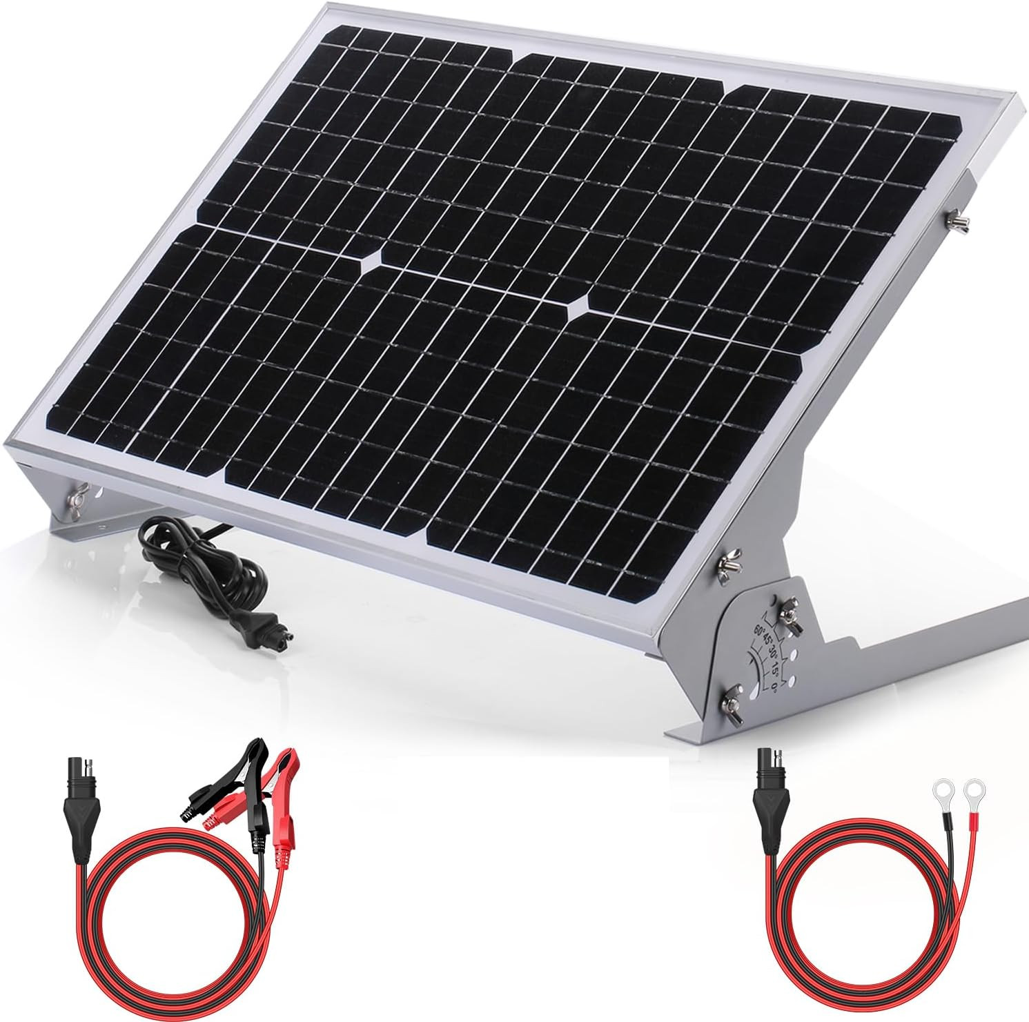 12V 30W Solar Battery Charger Maintainer, Built-In Ultrasmart MPPT Controller, A