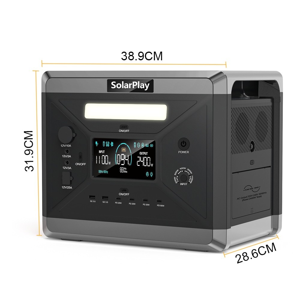 SolarPlay Q2501 2400W Power Station Generator Back-up With 200W Solar Panel