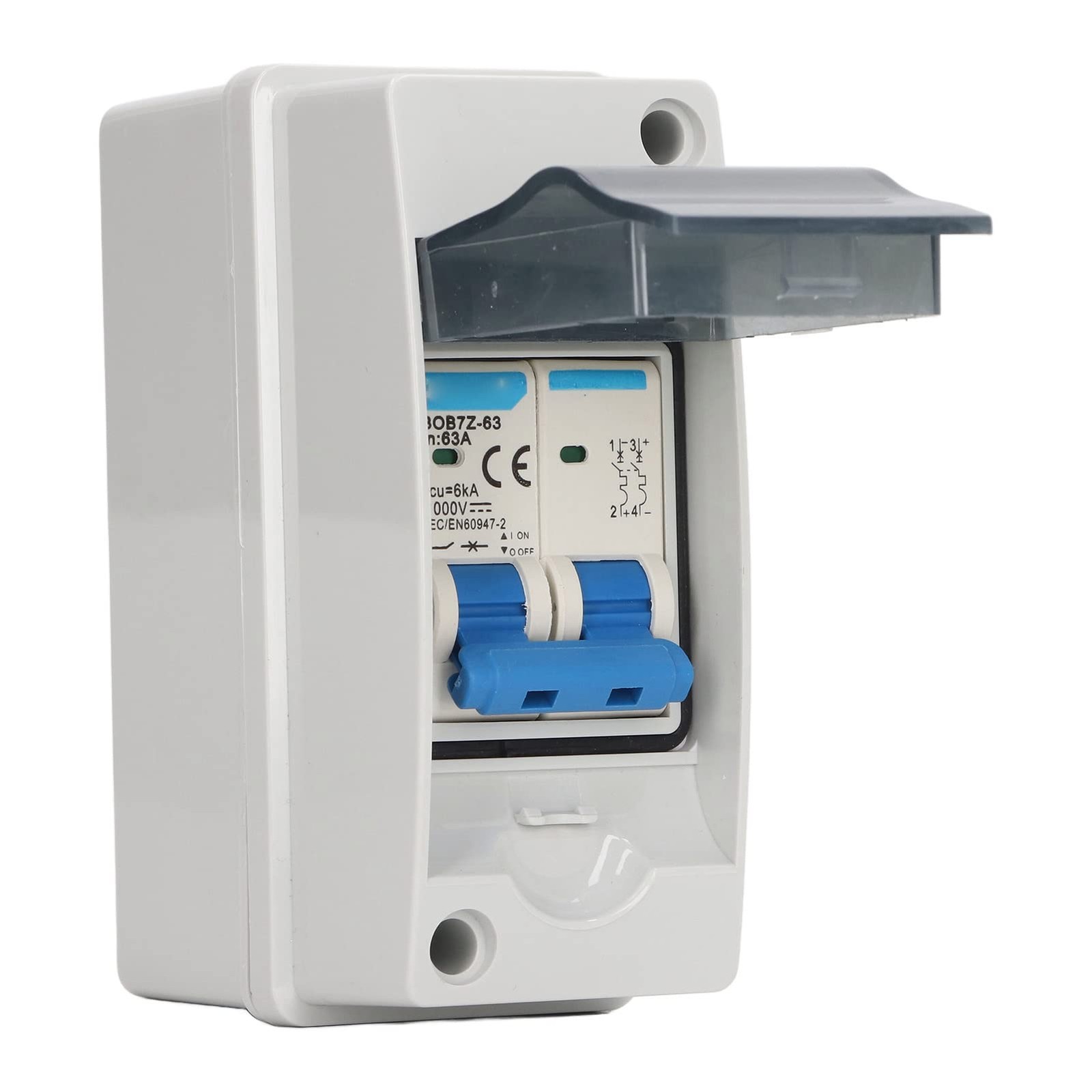 DC Miniature Circuit Breaker with Box, 63A 1000V Solar PV Disconnect Switch w…