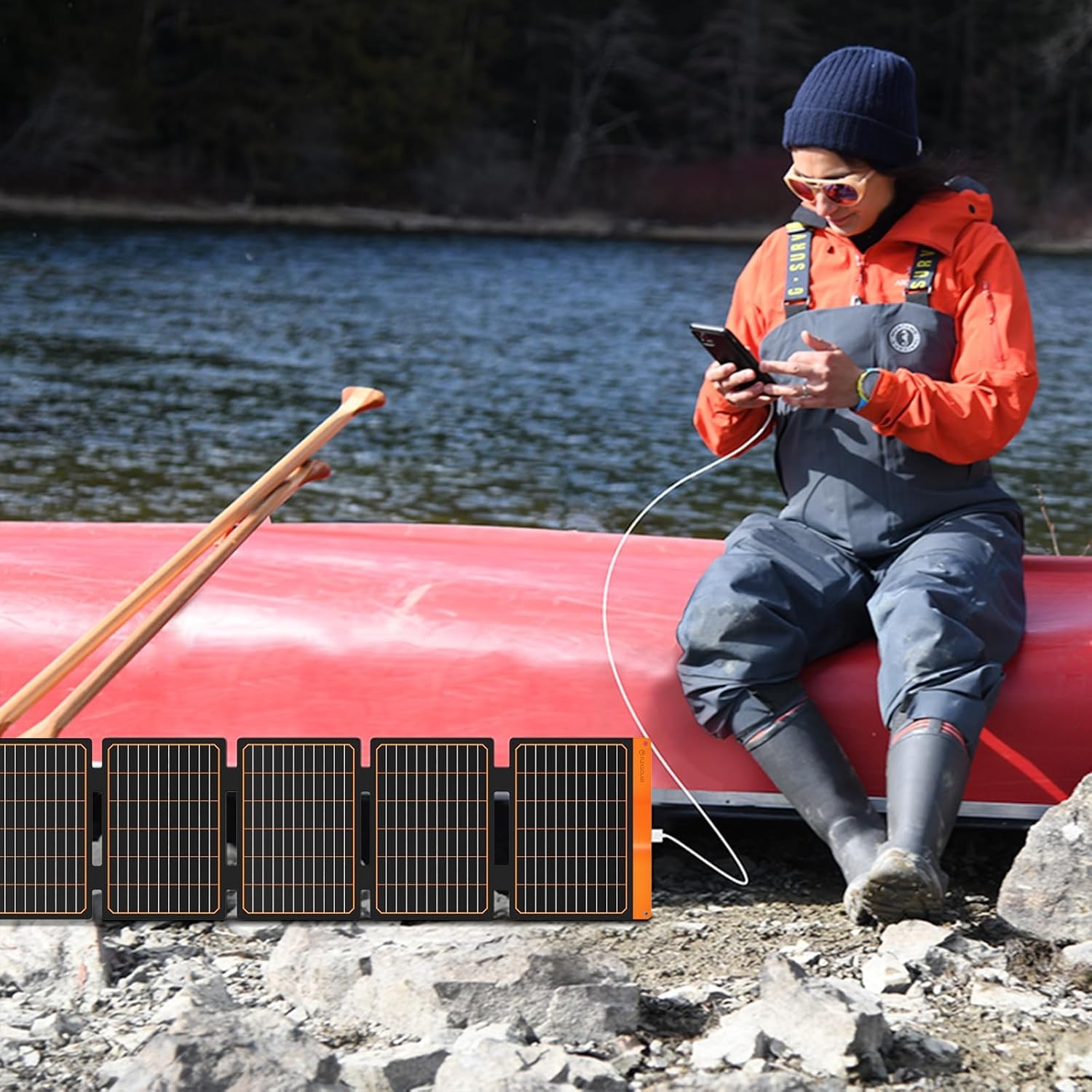 FlexSolar 60W Portable Solar Panel PD3.0 USB C QC3.0 Foldable
