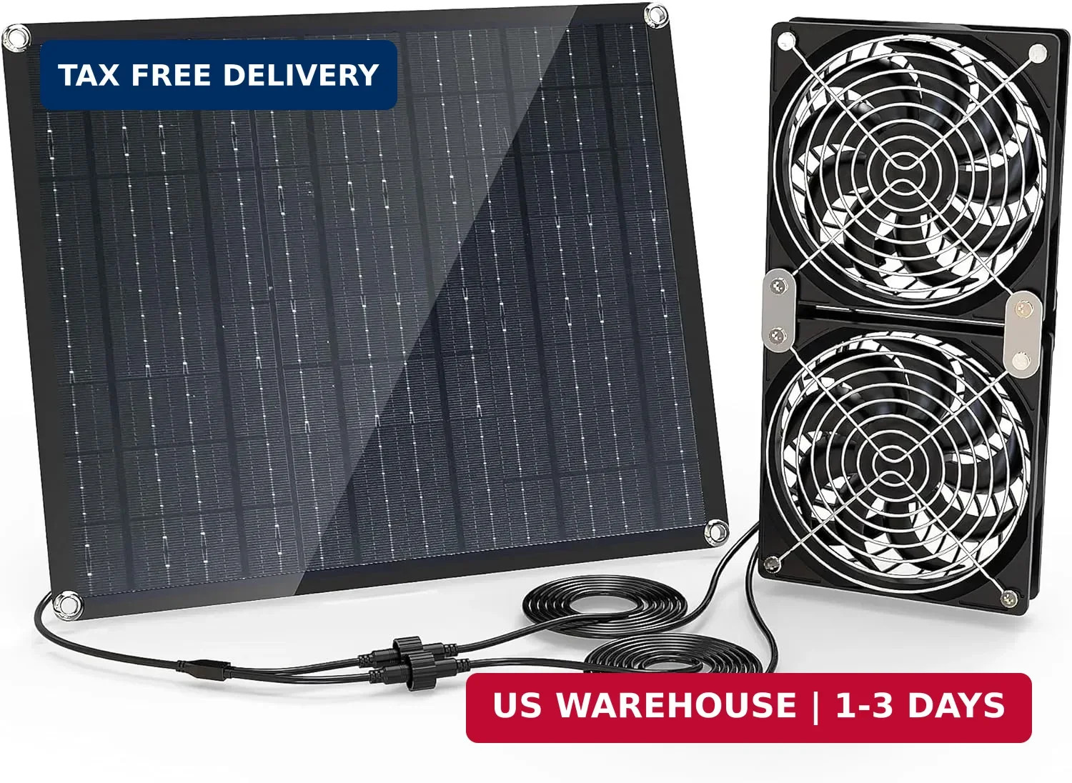 Solar Fan, 30W Solar Fan for greenhouses, Small Chicken coops, and pet Houses. I