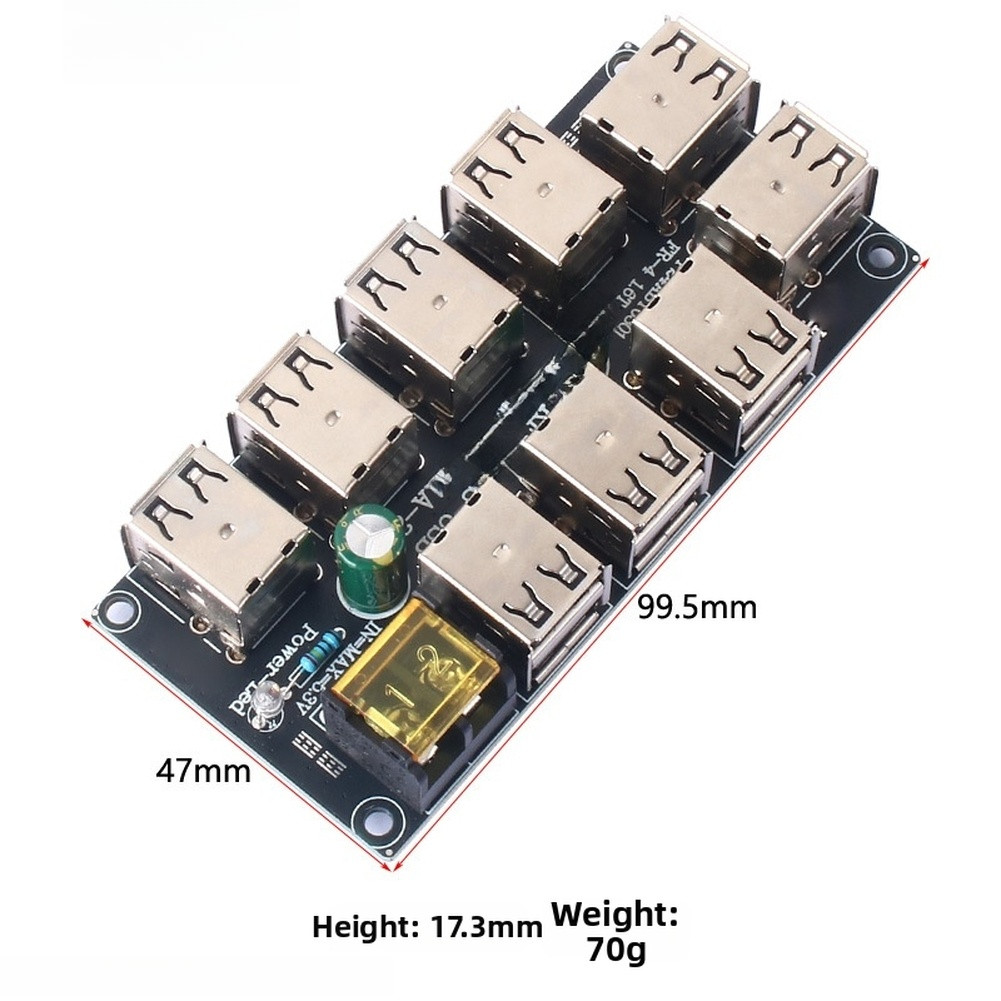 18-Port USB Charging Hub Magnetic Mount High Efficiency Power Splitter