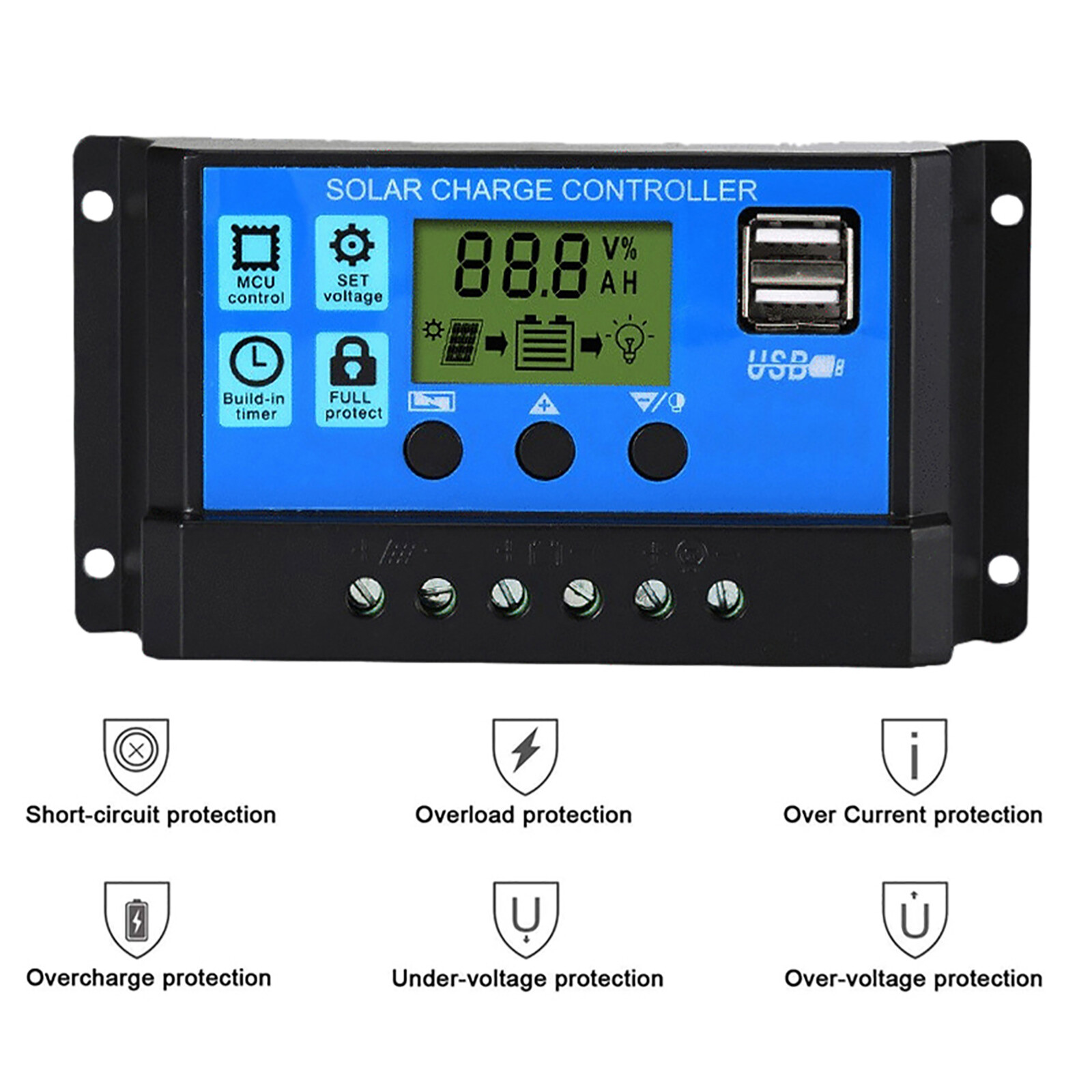 200 Watts Solar Panel Kit 30/100A Battery Charger with 12/24V Controller RV Boat