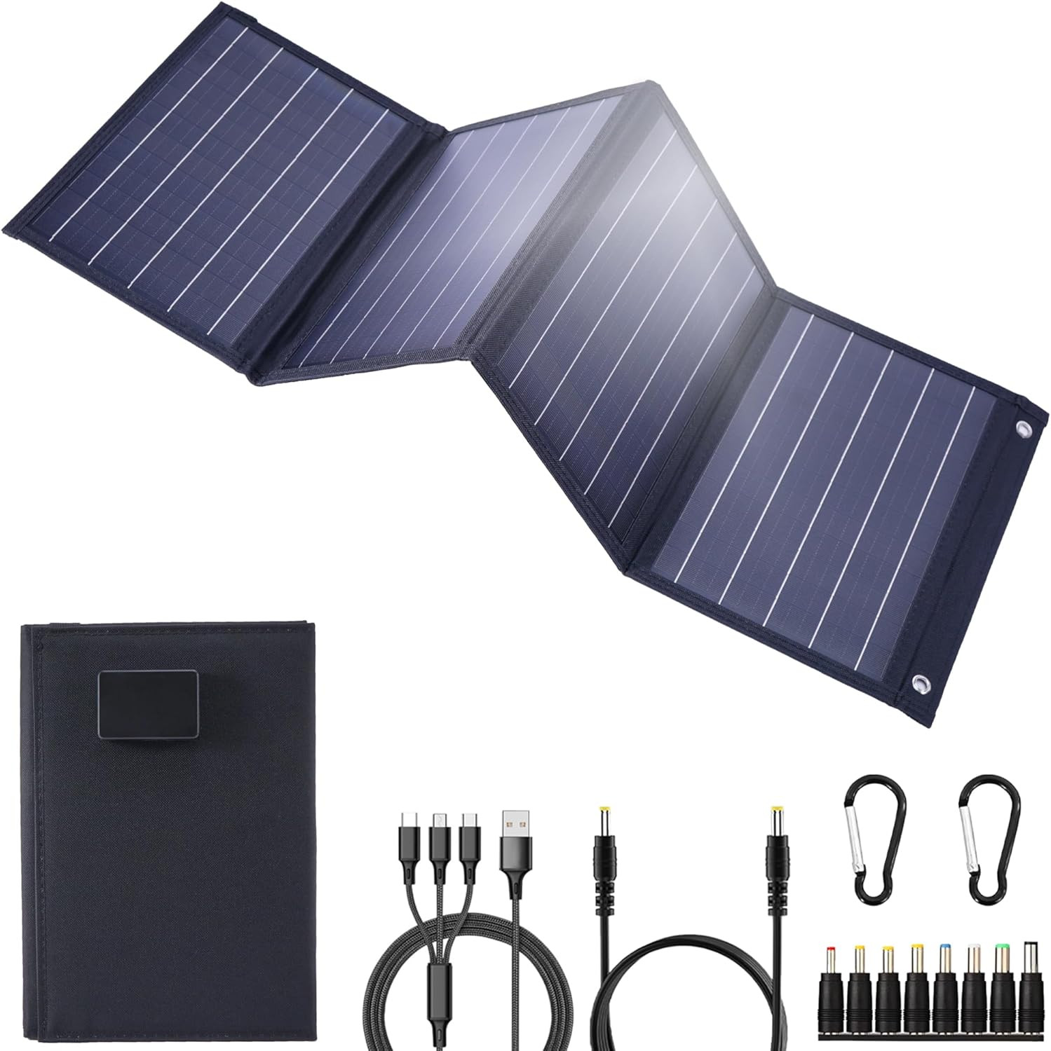 2026 40W Foldable Solar Charger, Fast Charging, Waterproof, Portable for Travel