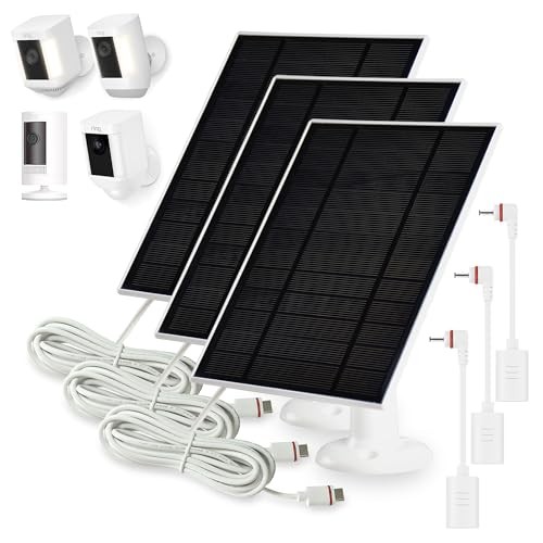Solar Panel Charger Compatible with Ring Stick Up Cam/Pro/Ring Spotlight 3 Pack