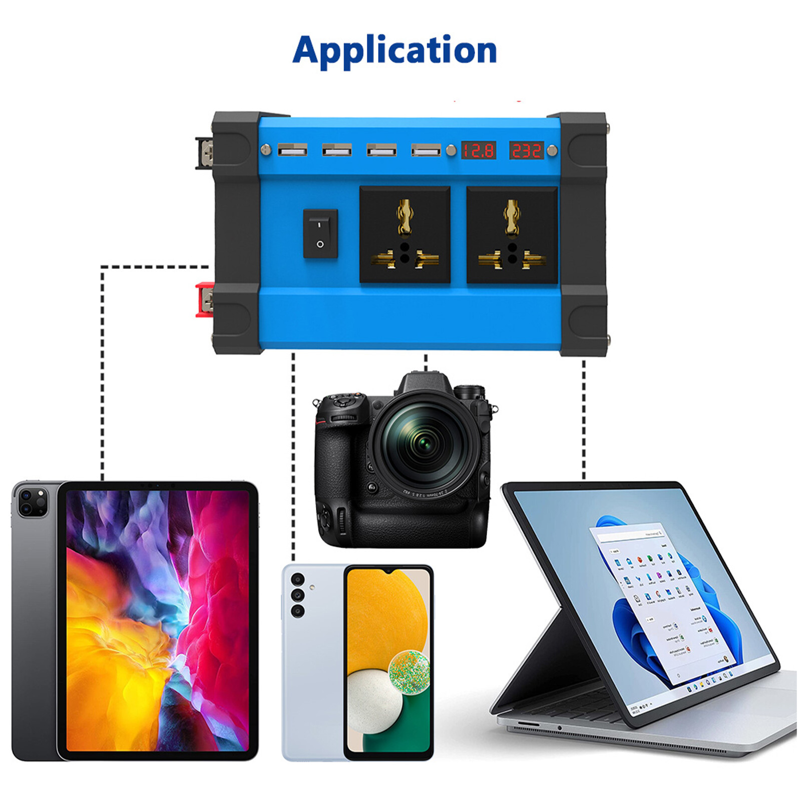 Solar Inverter 6000W Converter AC 12v To DC 220v 110v Intelligent LCD Display