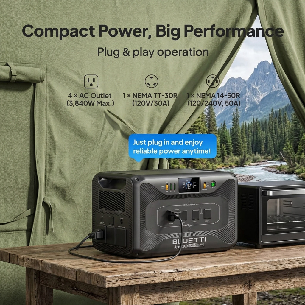 BLUETTI Apex 300 Portable Power Station 28364.8Wh + QTY 5 OF B500K Batteries