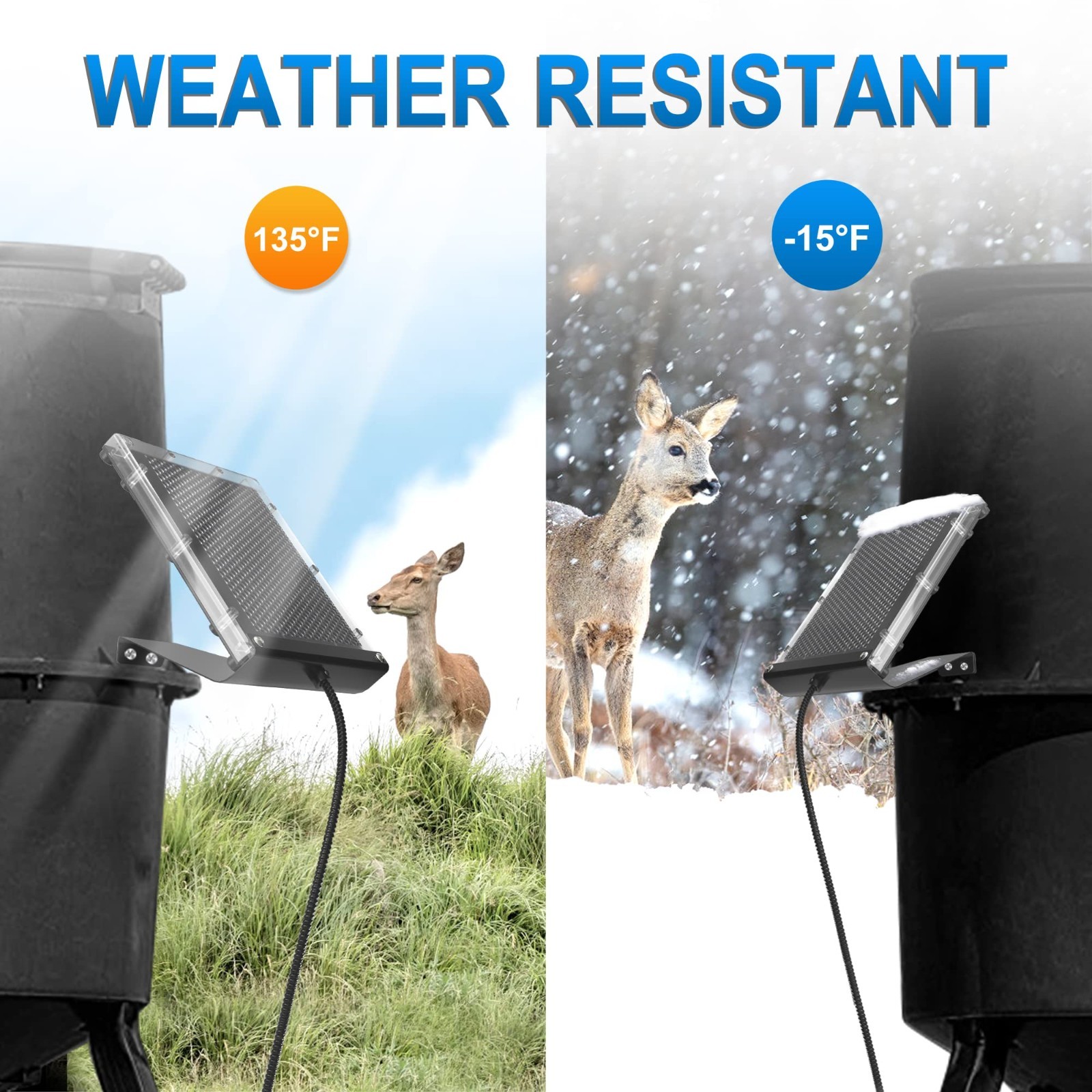 6V 1.5W Solar Panel for Deer Feeder Battery Recharge – Waterproof Outdoor Charge