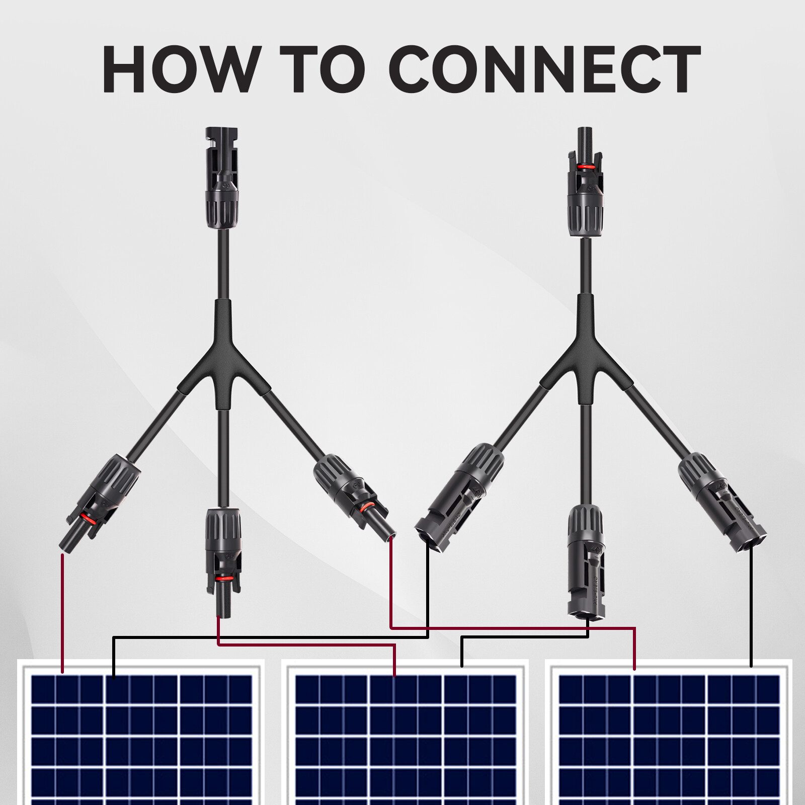 Solar Connectors Y Branch Parallel Adapter Splitter Solar Cable Wire Plug Tool