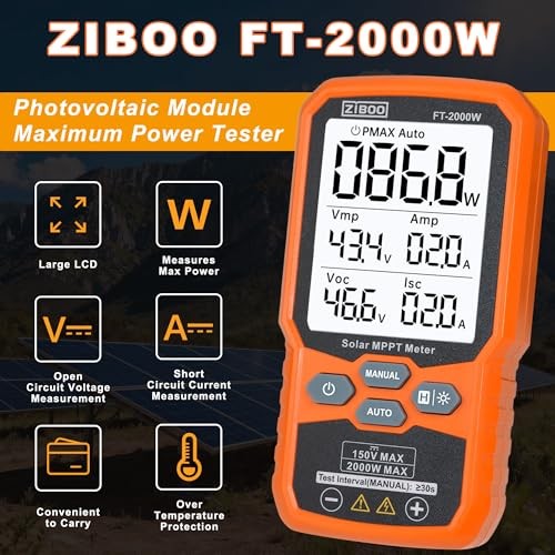 Solar Panel Tester MPPT Meter – 2000W Max Power, 150V/35A PV Module FT-2000W