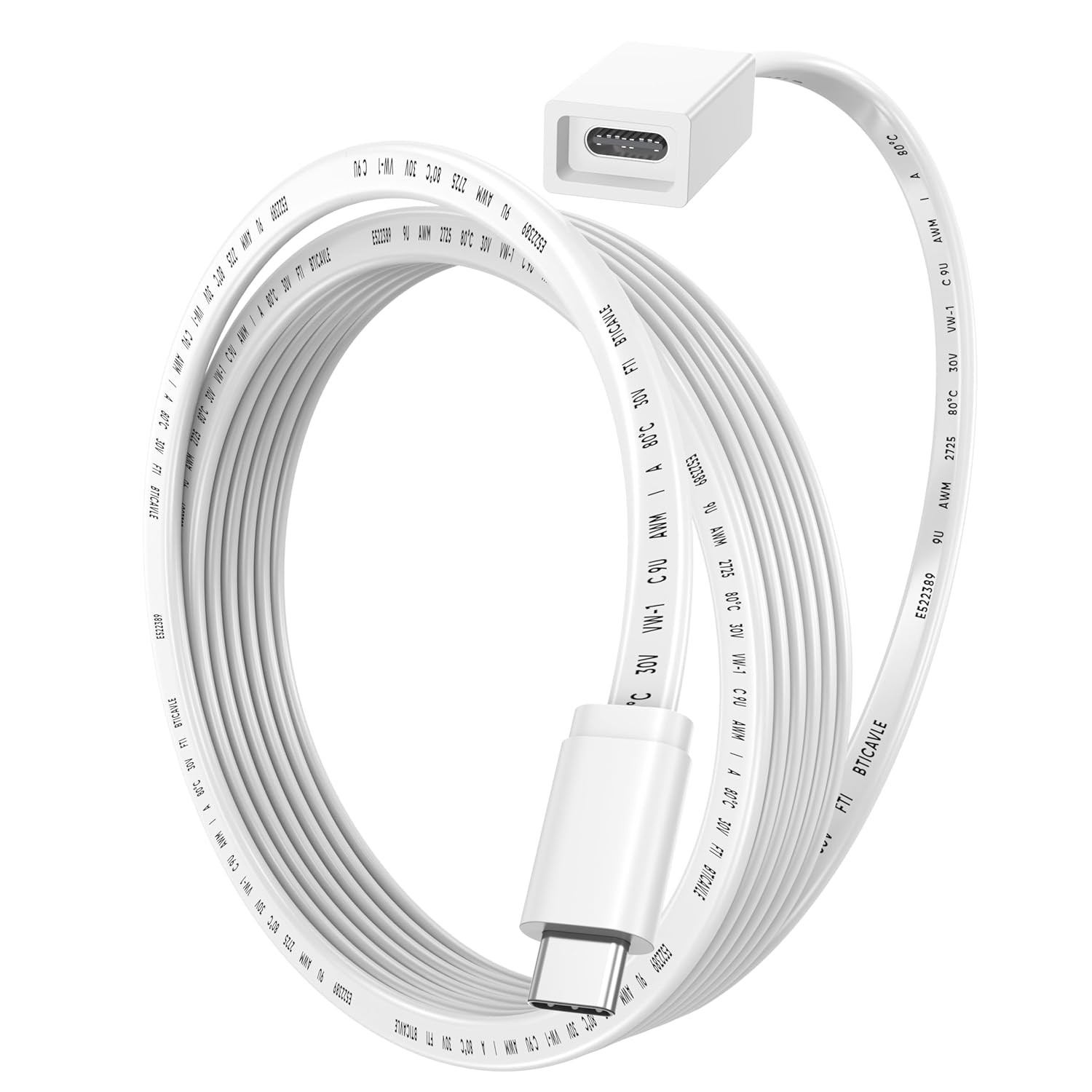 USB C Extension Cable 10Ft for Ring Solar Panel & Camera, 45W Charging Waterproo