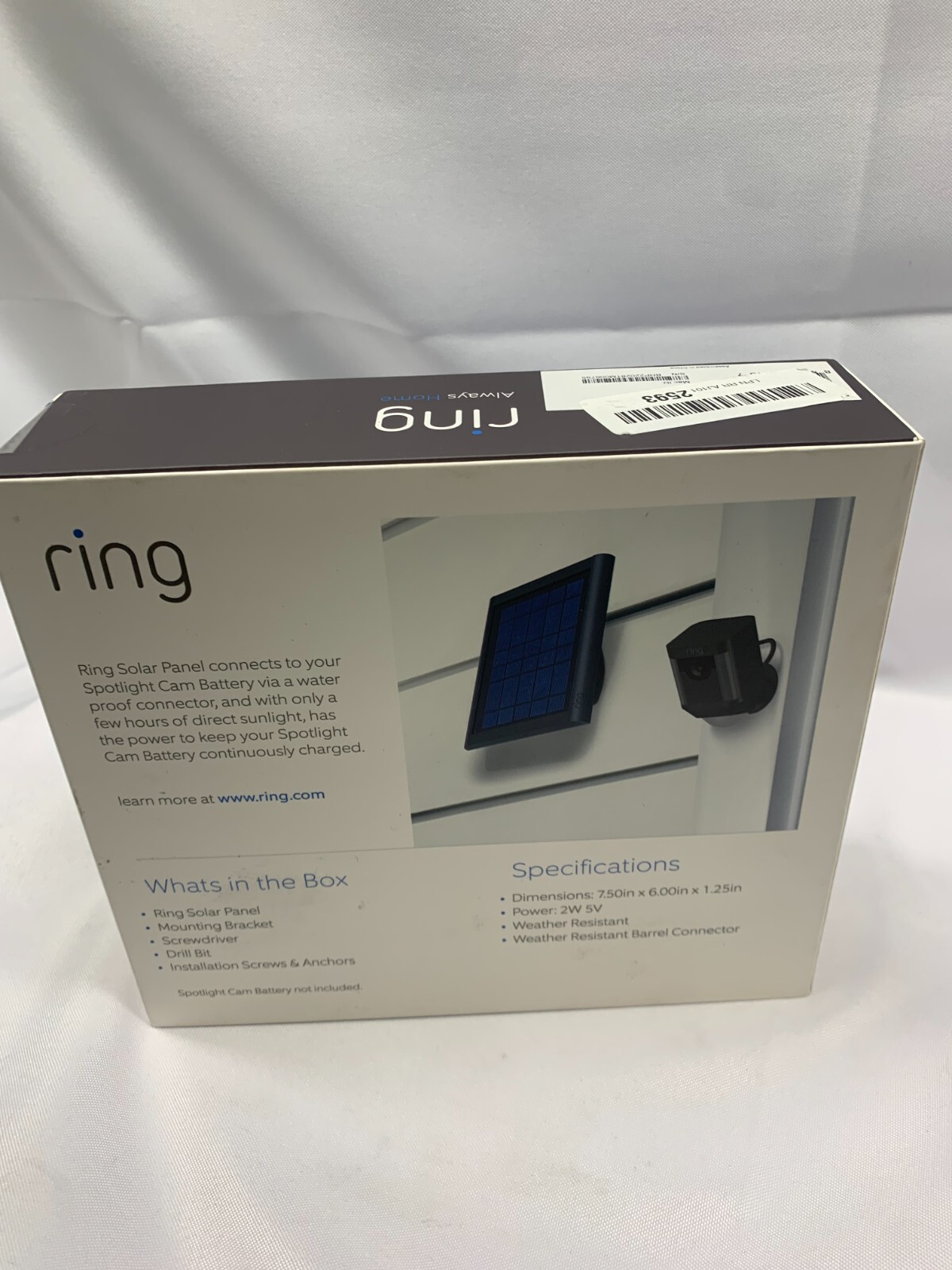 Solar Panel for Ring Spotlight Cam Battery and Stick Up Cam Battery-Black *New