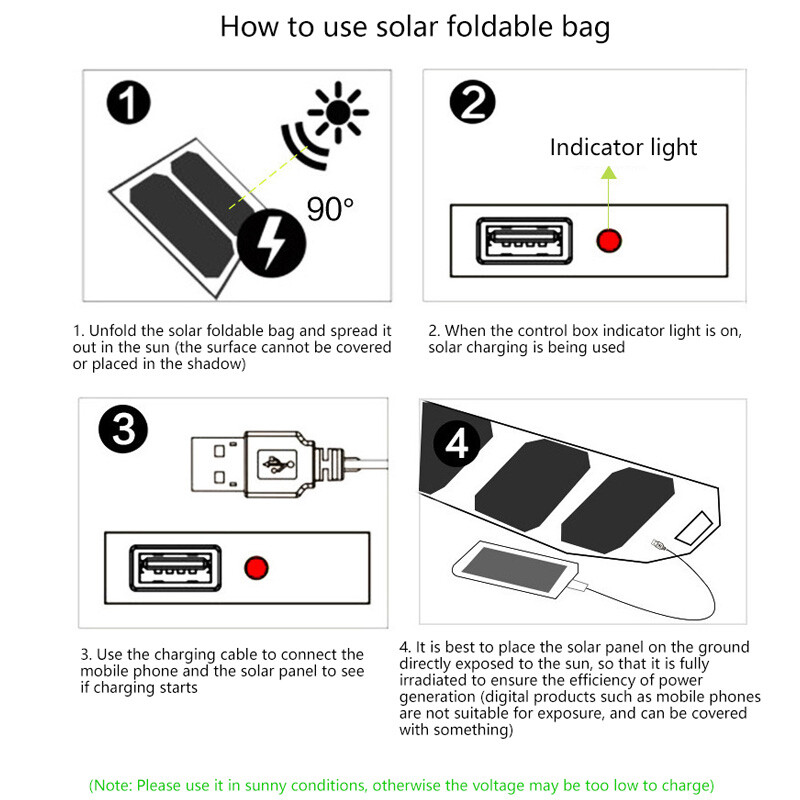 Portable Folding Solar Panel Camping Cell Phone Charger Solar Charging Panel