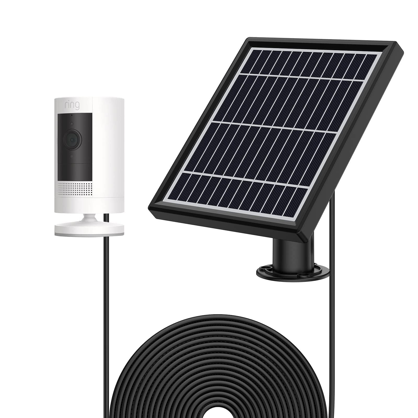 Solar Panel for Ring Stick Up Cam Battery & Plugin, 12ft Waterproof Cable, Co…