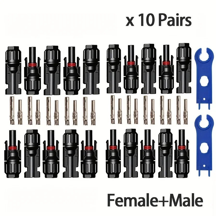 10/20/50/100/200 Pairs Solar Cable Connectors Male Female DIY For Solar Panel US