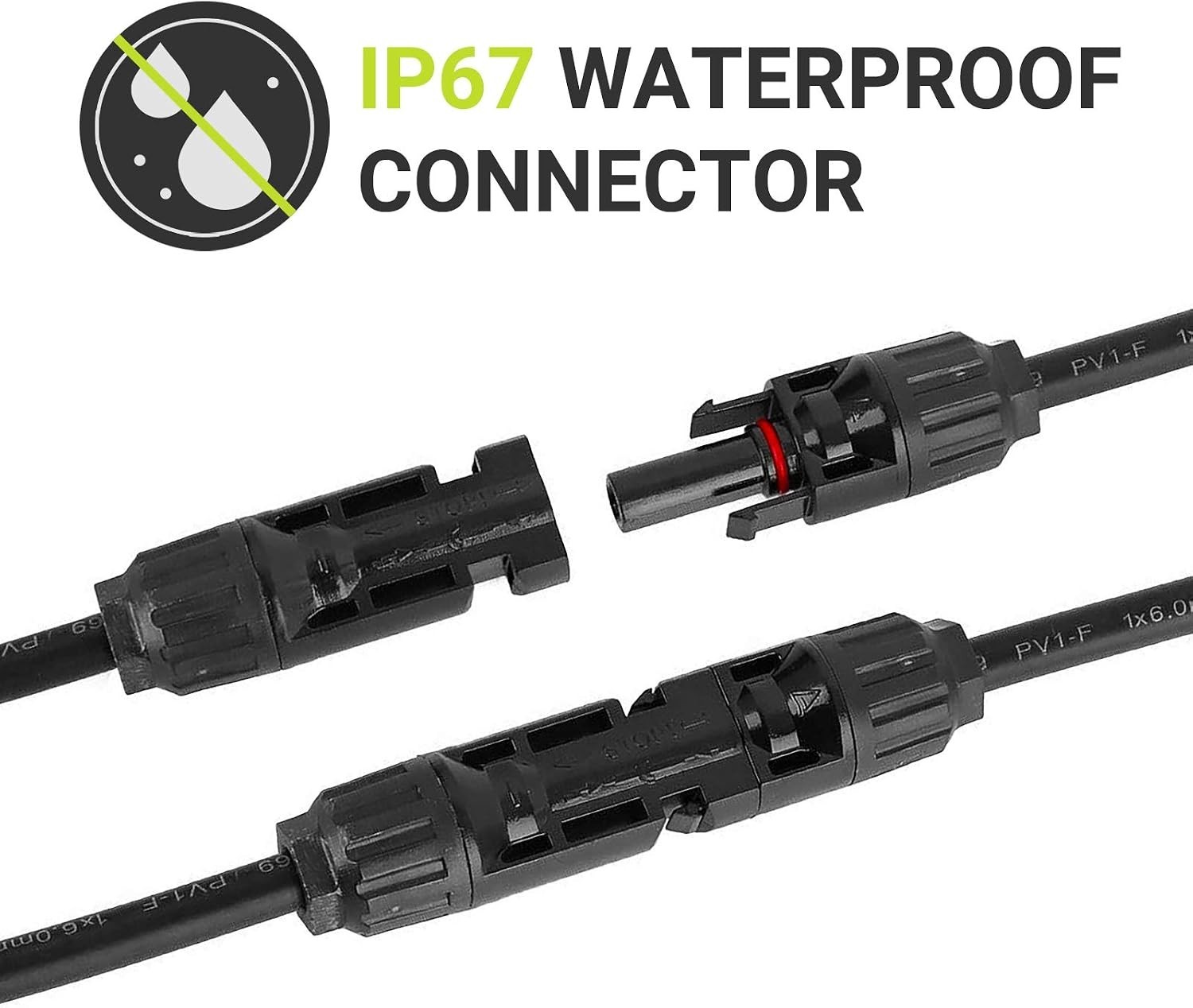High-Quality 6FT 10AWG Solar Extension Cable with Tinned Copper Conductors