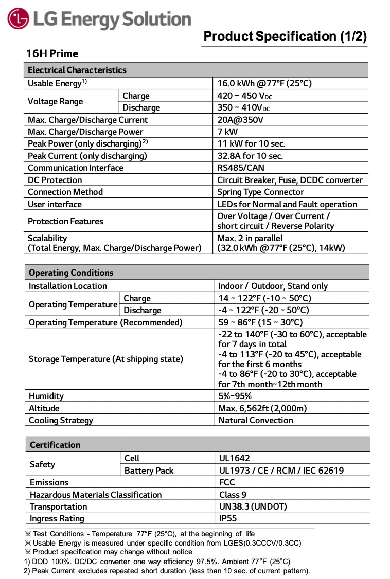 Promo LG 16H Prime 16kWh High Voltage Battery Bundle with Growatt 7.6kW Grid-Tie