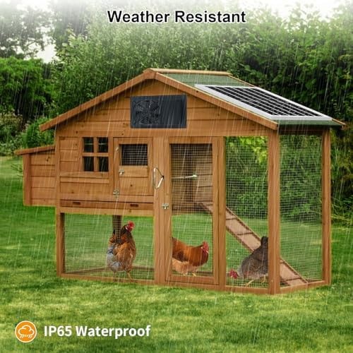 Solar Exhaust Fan with Battery and 3H/6H Timer, High Speed IP65 Waterproof So…
