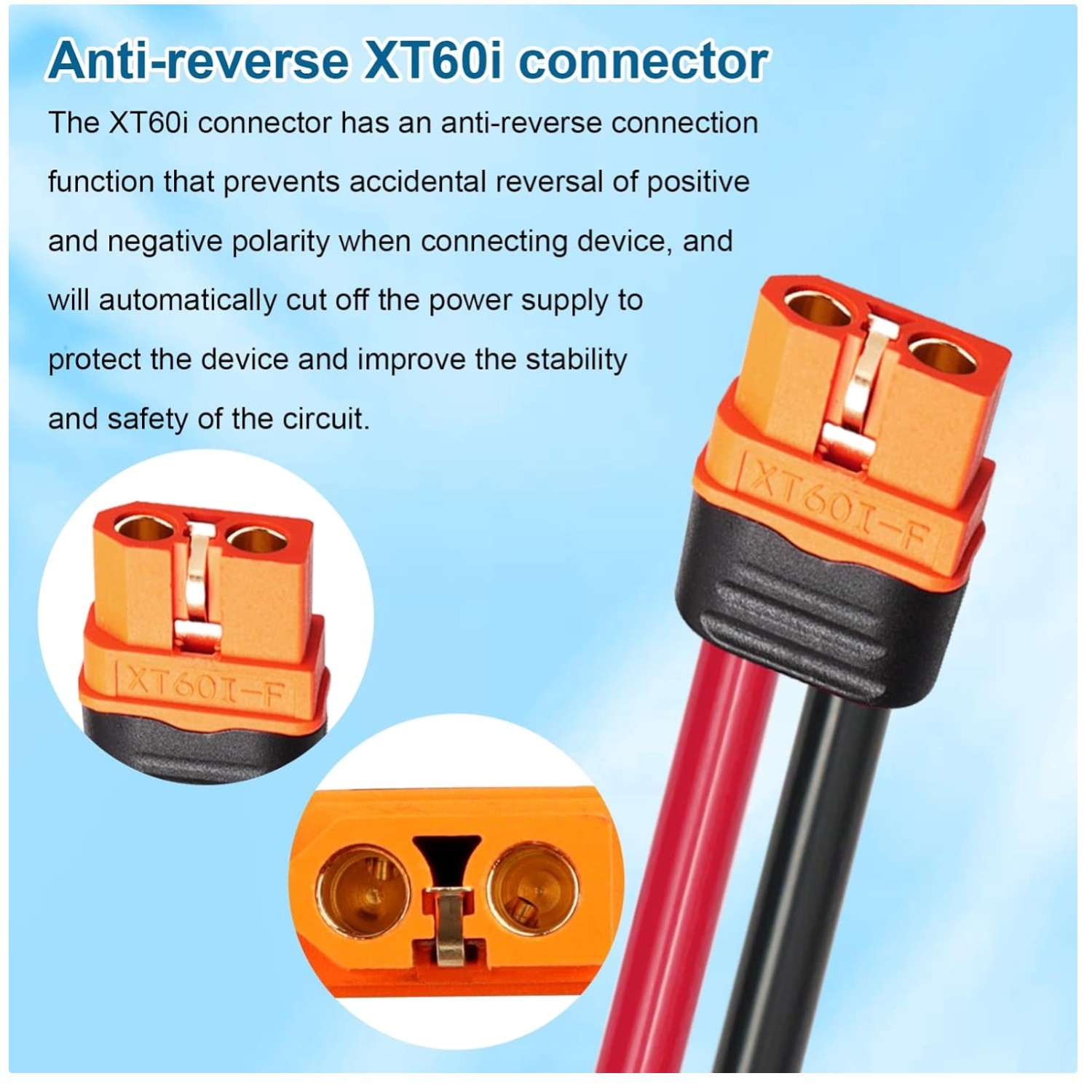 25FT Solar to XT60i Cable 10AWG – Waterproof Connectors