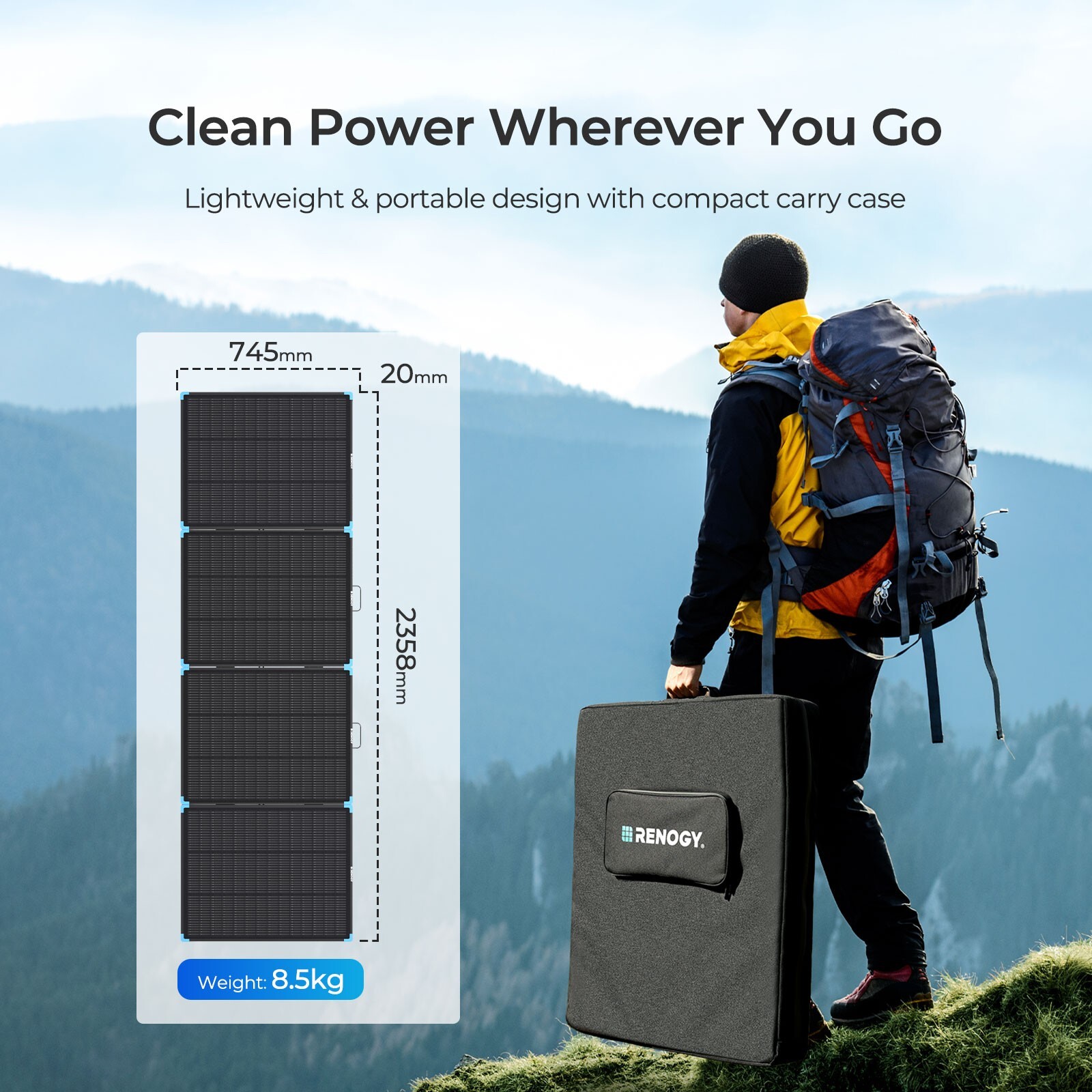 Renogy 300W Lightweight Portable Solar Suitcase Foldable Solar Panel Outdoor