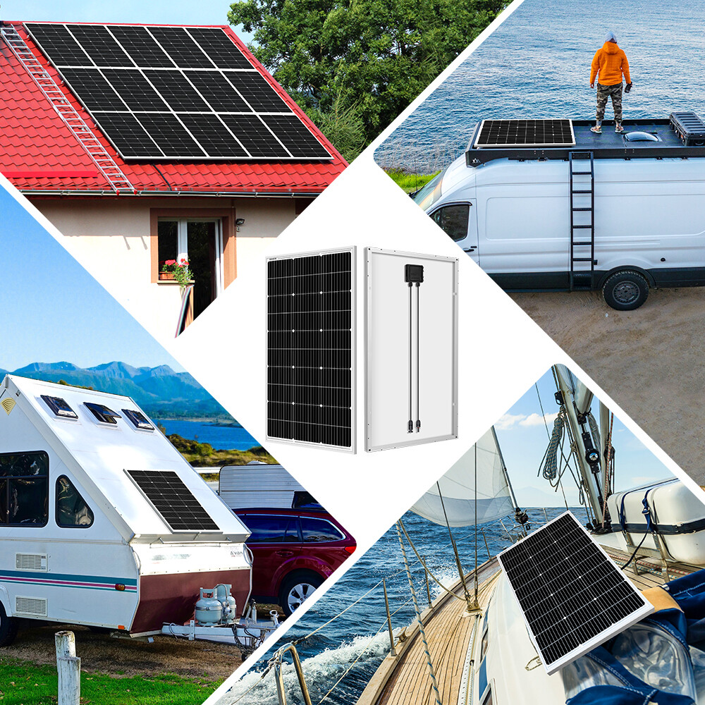 Dokio 200W Rigid Mono Solar Panel 100Wx2PCS Series/Parallel for Marine Camper
