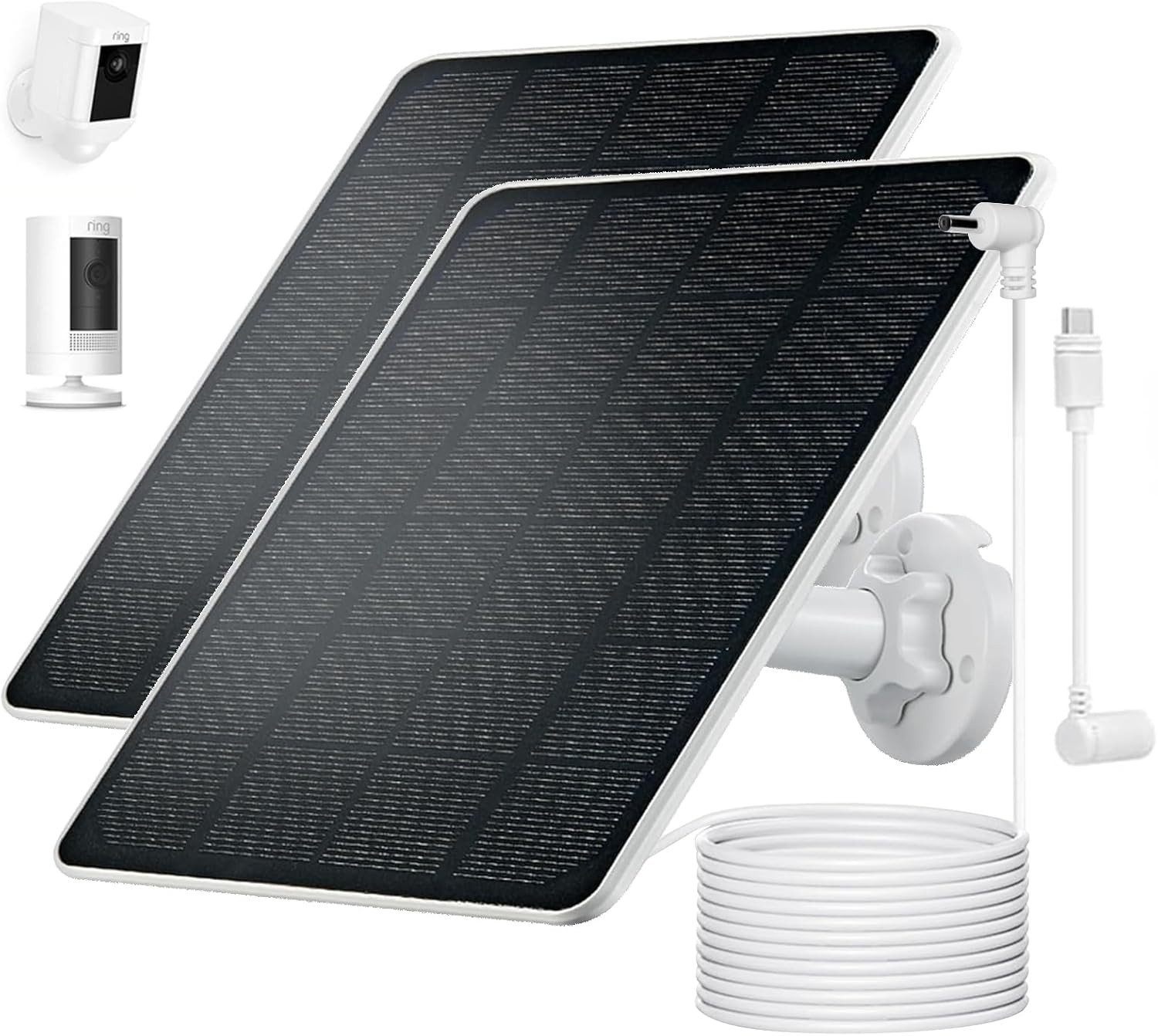 2Pack Ring Camera Solar Panel Charger, Compatible with Stick Up Cam, Stick Up Ca