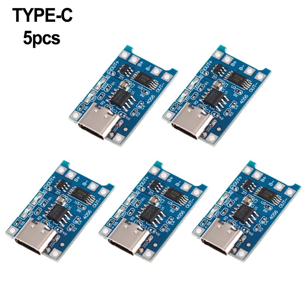 5 x USB Lithium Charger Module with Battery Protection TYPEC USB 5V 1A
