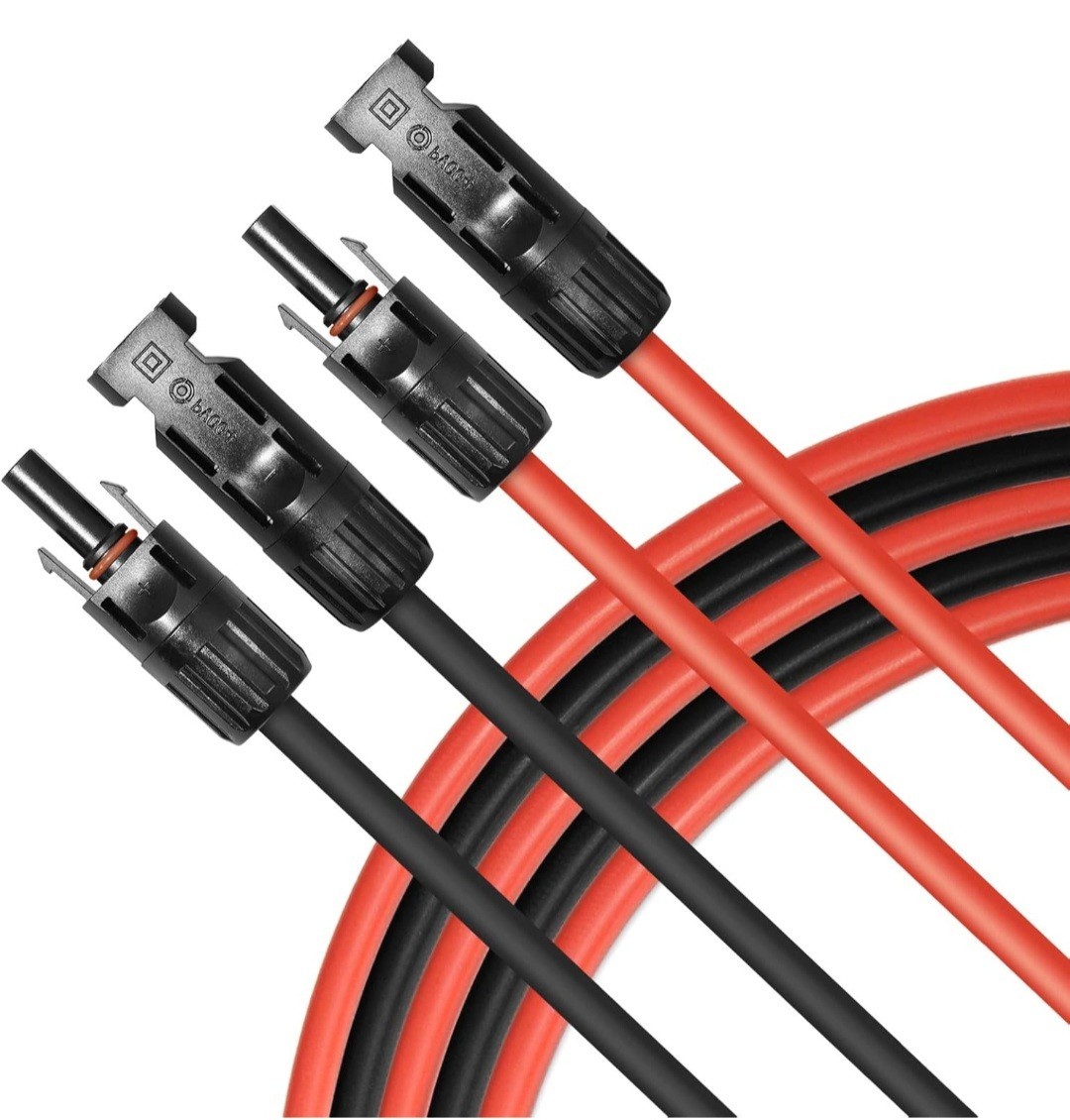 10 AWG Solar Panel Extension Cable PV Wire Solar Connector Pair Black & Red 6mm²
