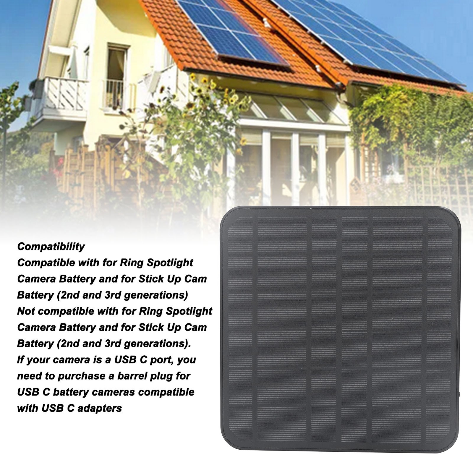 Solar Panel For Camera Fast Charging Waterproof Wall Mount