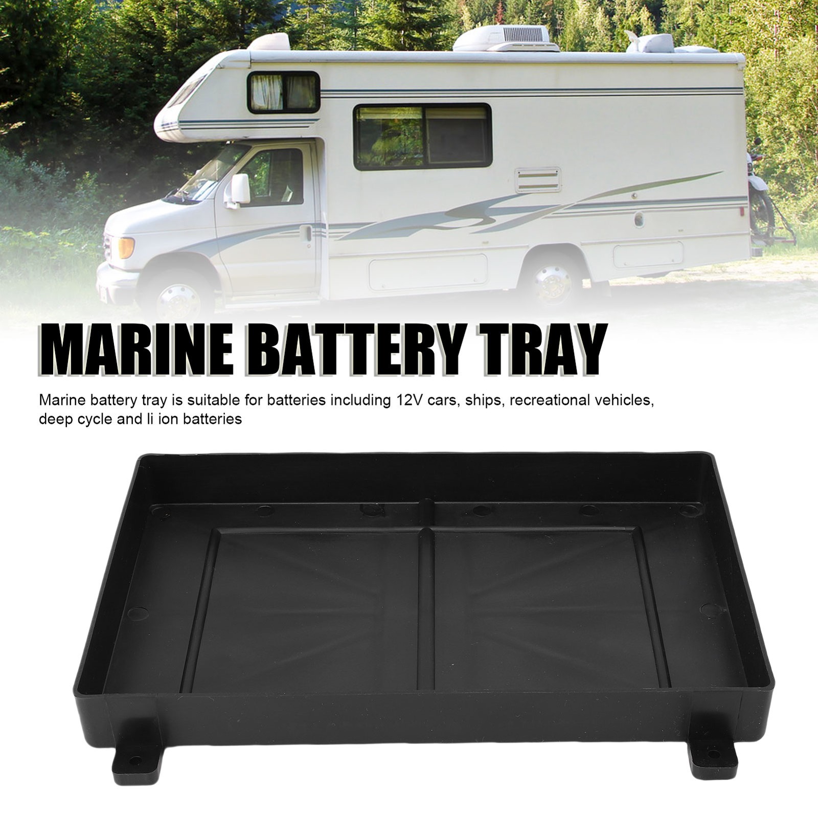 Marine Battery Tray 12V Portable Non Slide Boat Battery Holder With Hold Do LYND