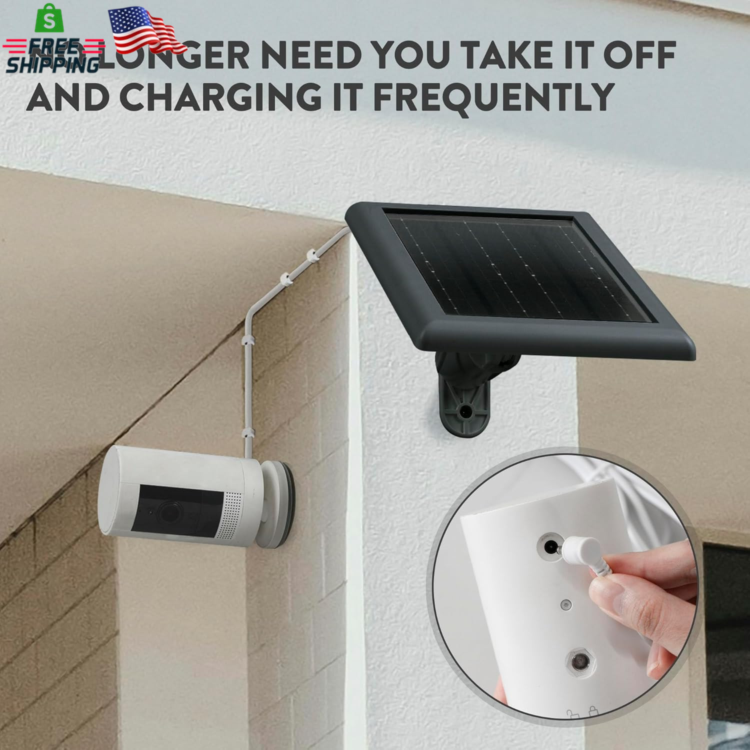 Ring Solar Panel(2Nd Generation), 5W Ring Solar Panel Charger with Mount for Sti