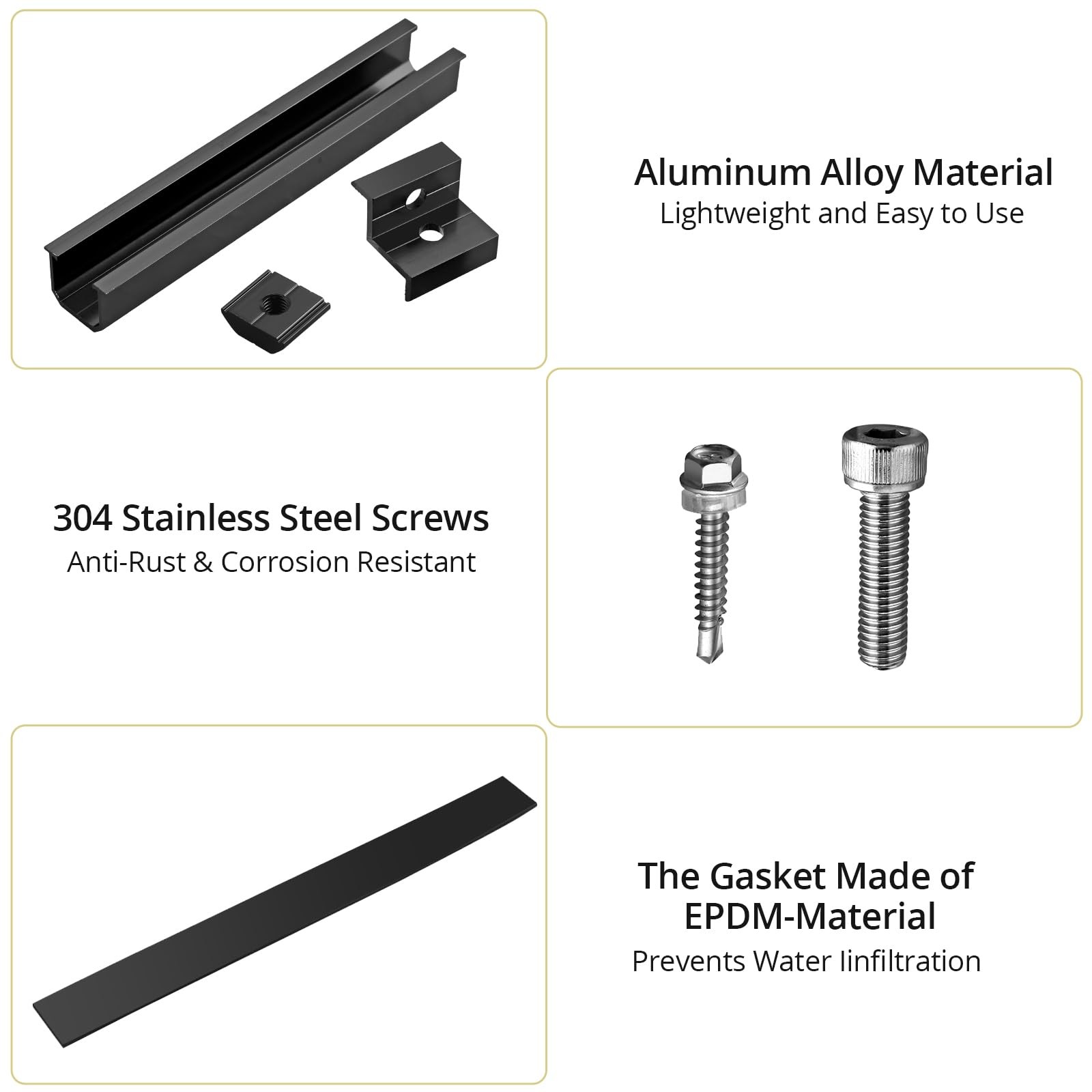 Solar Panel Bracket Kit, 6 Pcs 7.87 in Aluminium Solar Panel Mounting Rail 30…