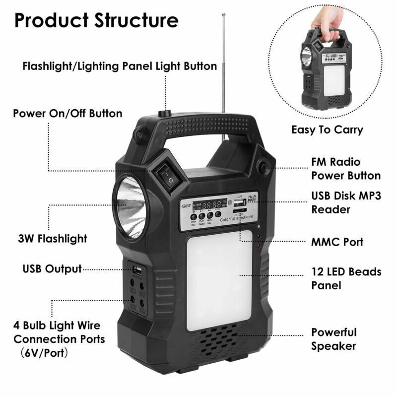 Emergency Power Station Solar Generator Panel Power Bank Outlet Camping Portable