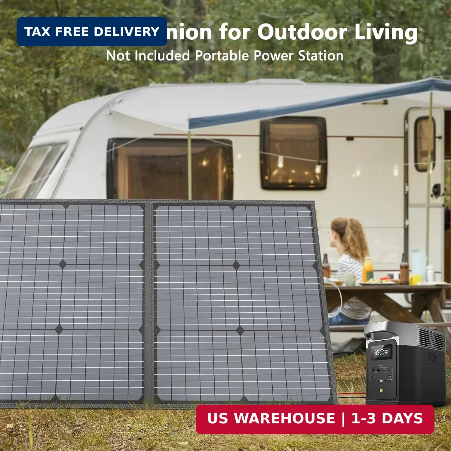 Solar Charger 110W Portable Solar Panel, IP67 Waterproof Foldable Solar Panel ki