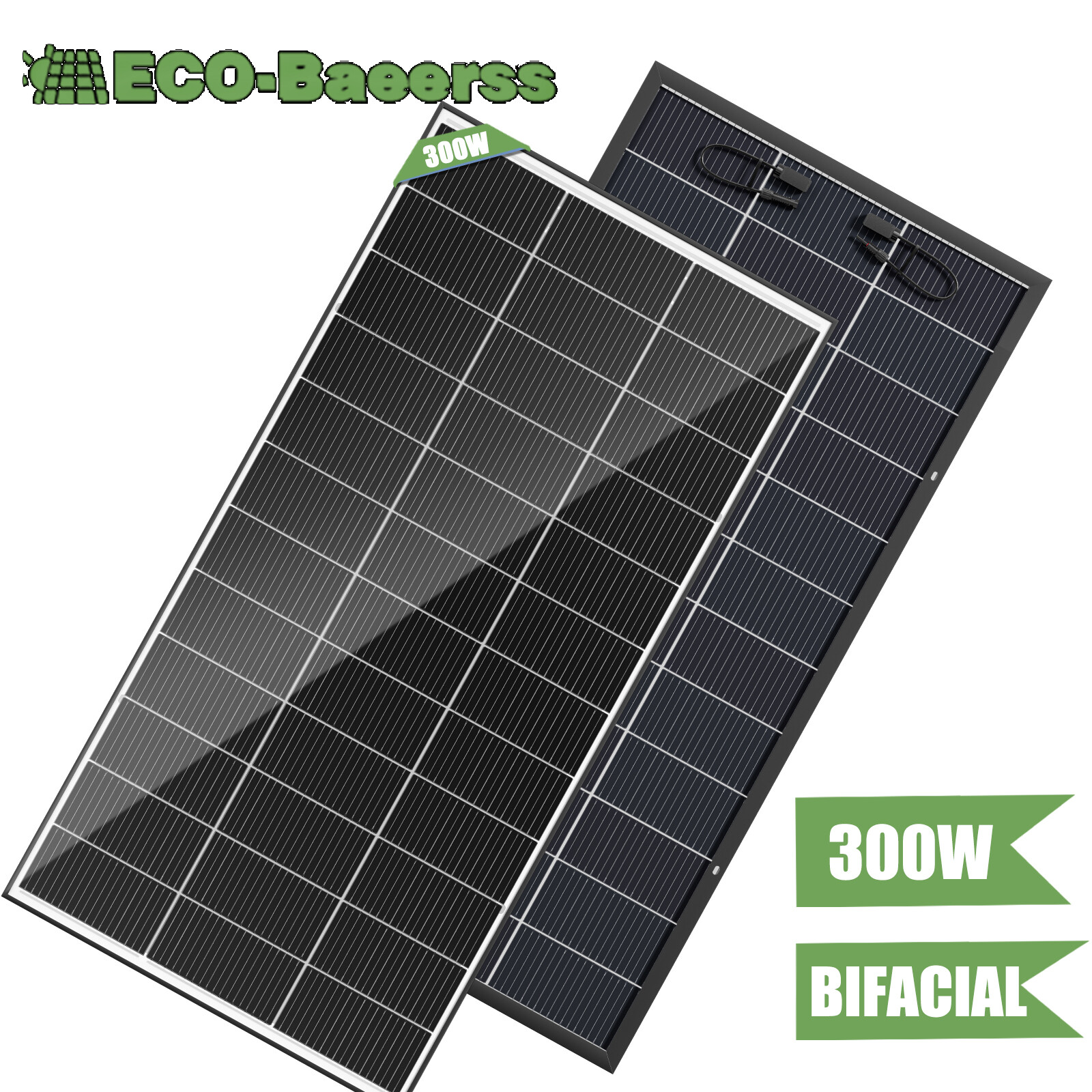 Bifacial 300W N-Type 12V Solar Panel 18BB Mono HighEfficiency for Sunsh/RV/Home
