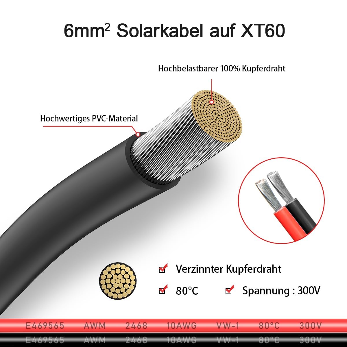 10AWG 2FT XT60 Solar Cable 2 10 25 35 50 75 100FT XT60 Extension Cable Solar …