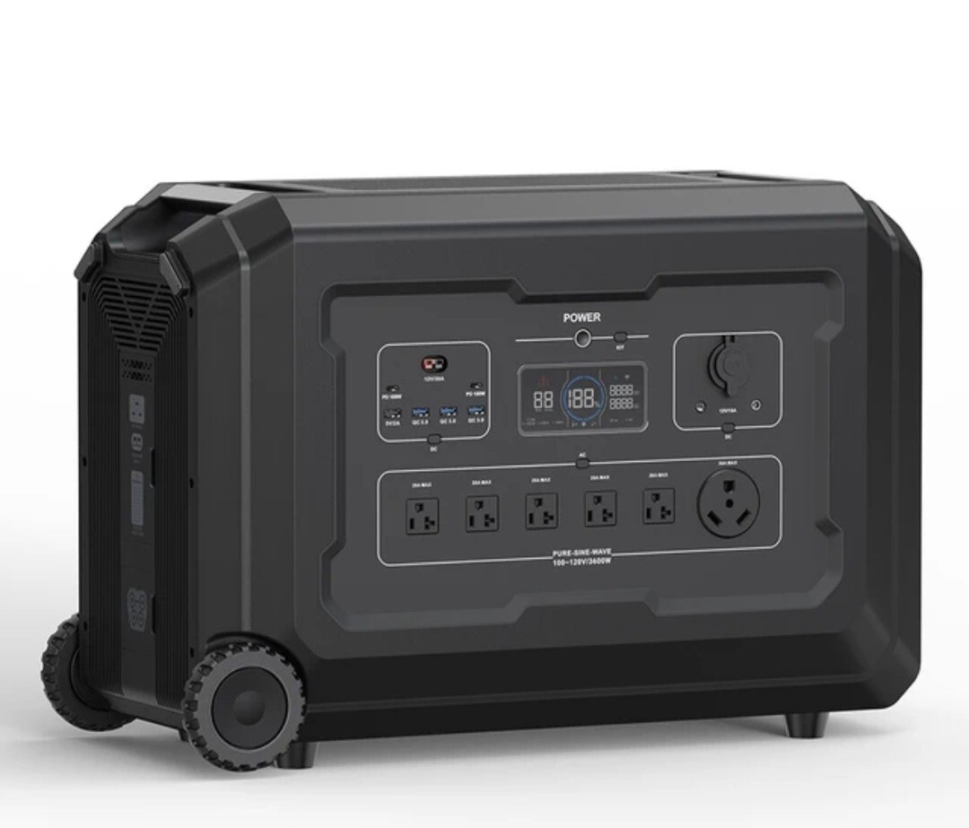 FSENERGY 3600W Portable Solar Generator SmartLiFeP04 UPS Power Station App Wifi