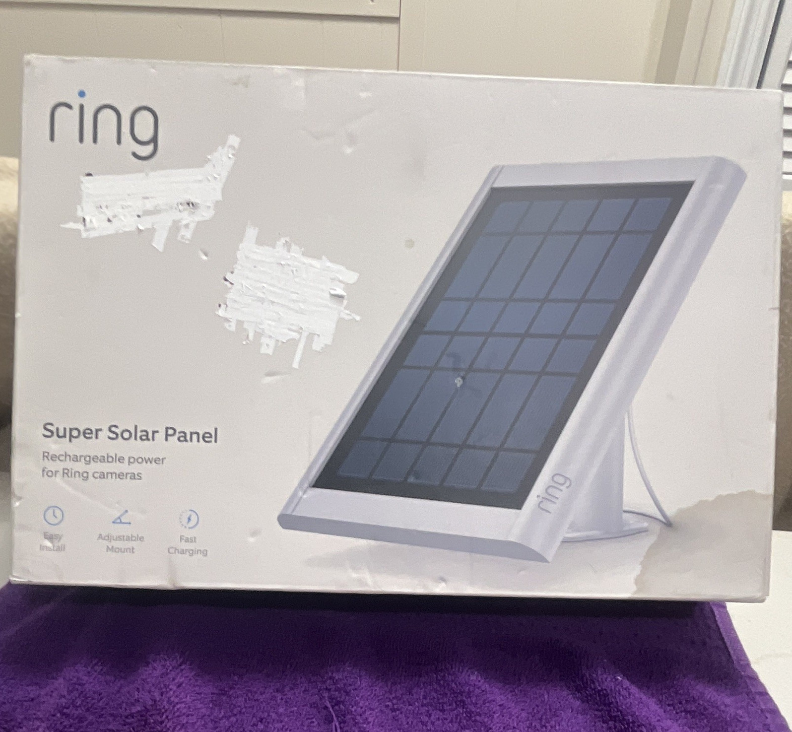 Ring Super Solar Panel for Ring Cameras Monocrystalline Weather Resistant White