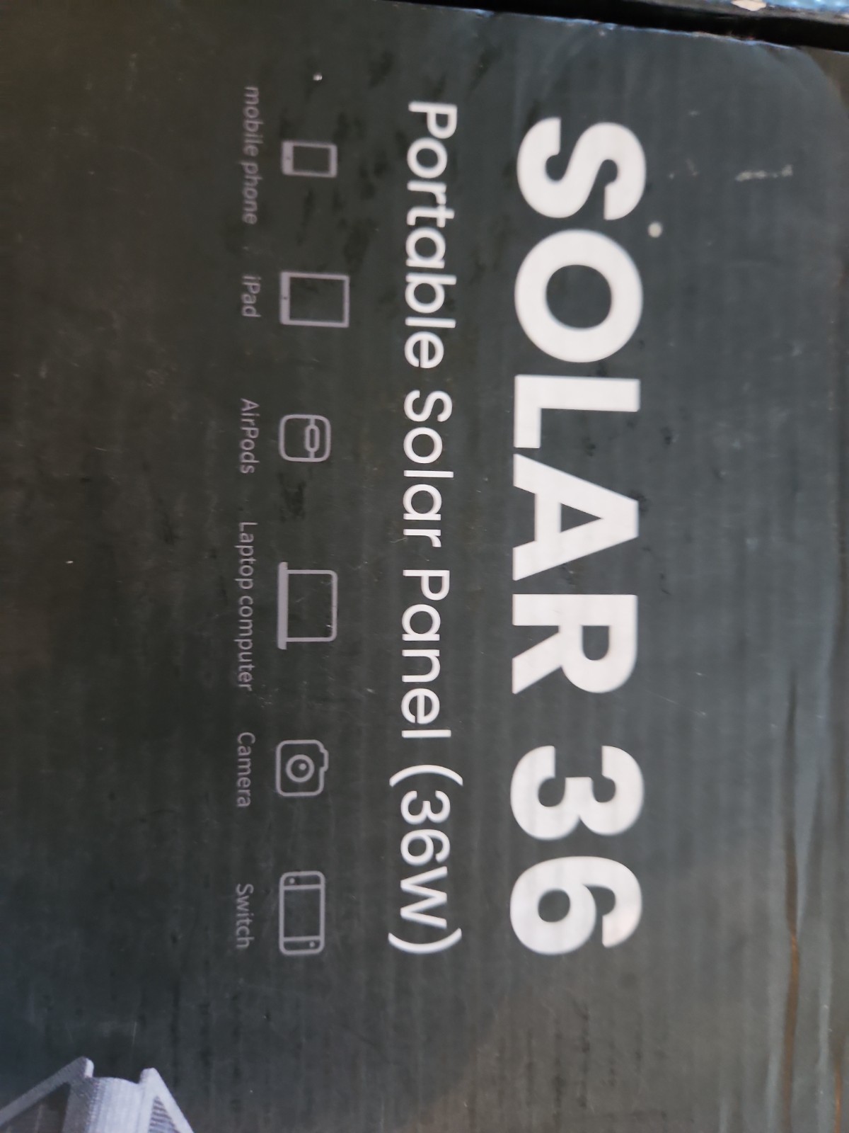 Gendome Solar 36 Portable Solar Panel 36W 1.8LB Waterproof Grey USB-C NEw