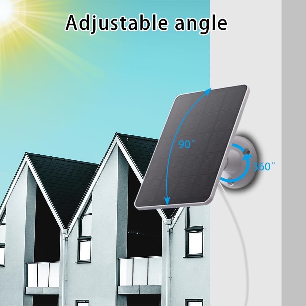 2 Pack Solar Panels Compatible with WYZE Battery Cam Pro, Solar Panels for Wirel