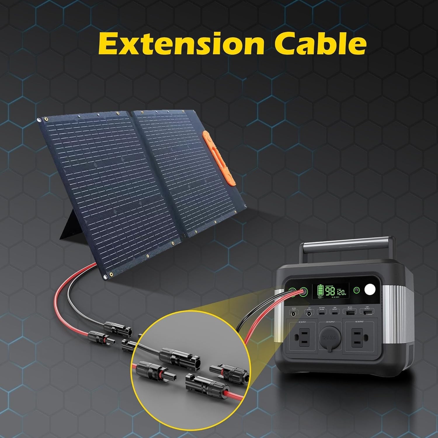 Universal 3FT Waterproof Solar Extension Cable – Reliable Red & Black Kit