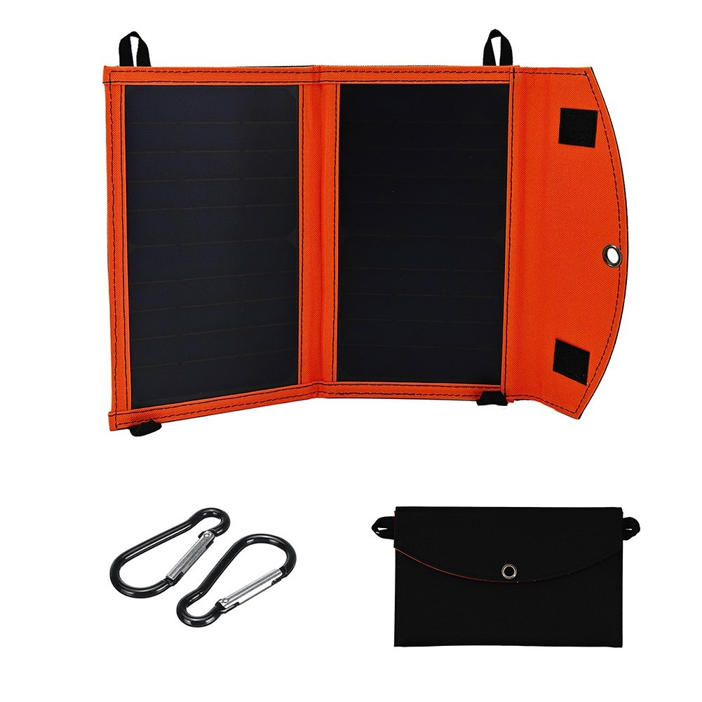 Efficient Outdoor Use 14W Solar Charger with Foldable Design and USB Outputs