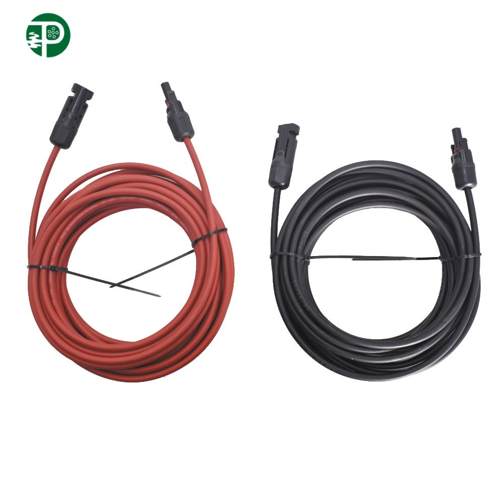 30 FT 12 AWG Black + Red Solar Panel High Quality Extension Cable Wire Connector