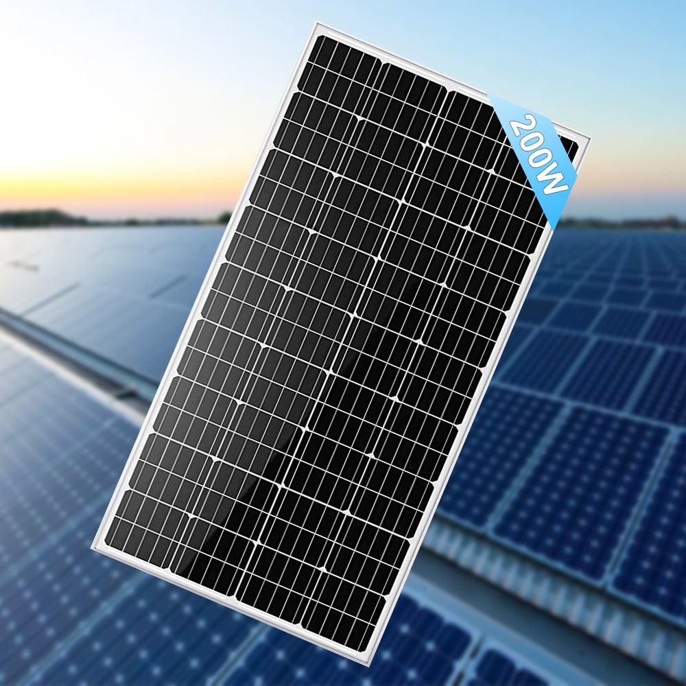 200W Solar Panel Mono High-Efficiency Module PV Power Charger 12V Homes Marine