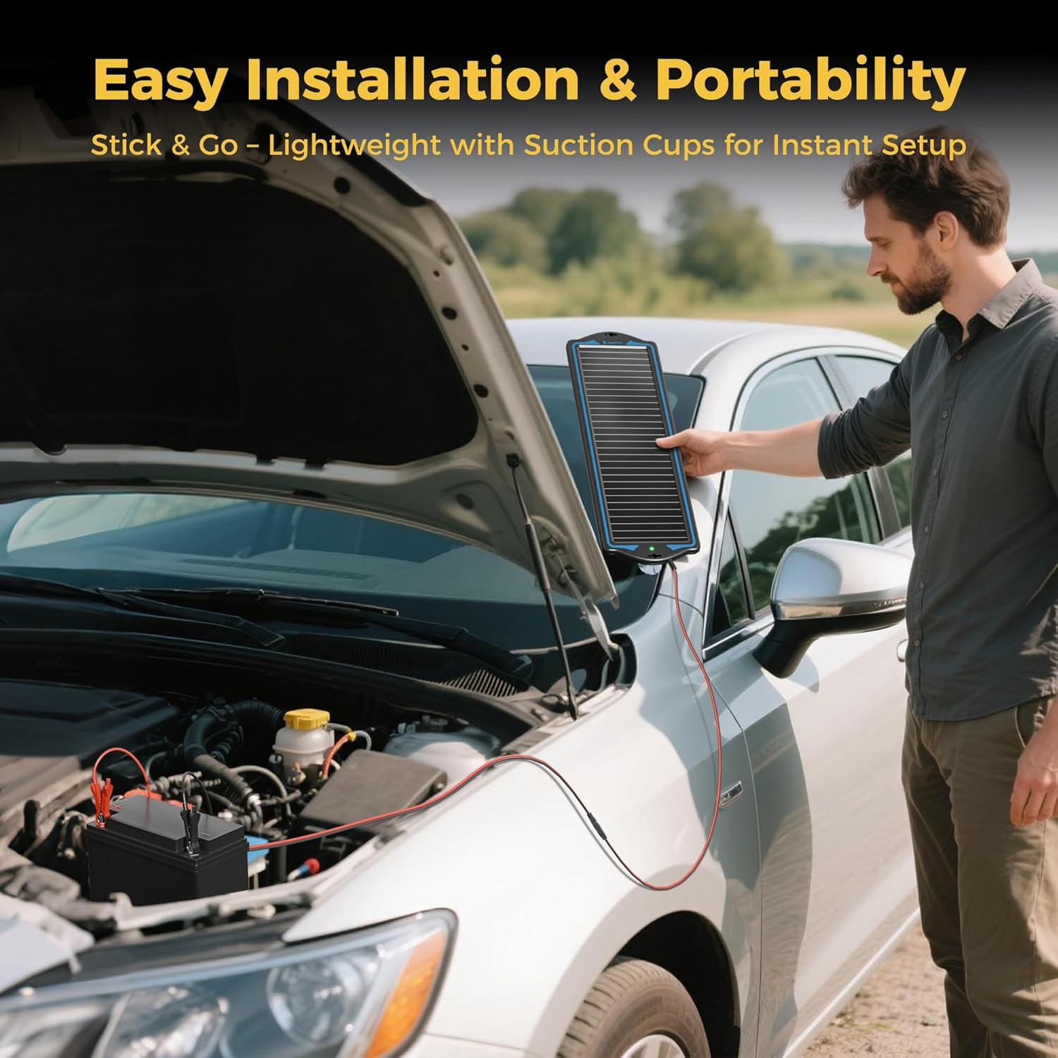 12V Solar Battery Charge: Waterproof Portable Solar Panel Kit – Battery Maintain
