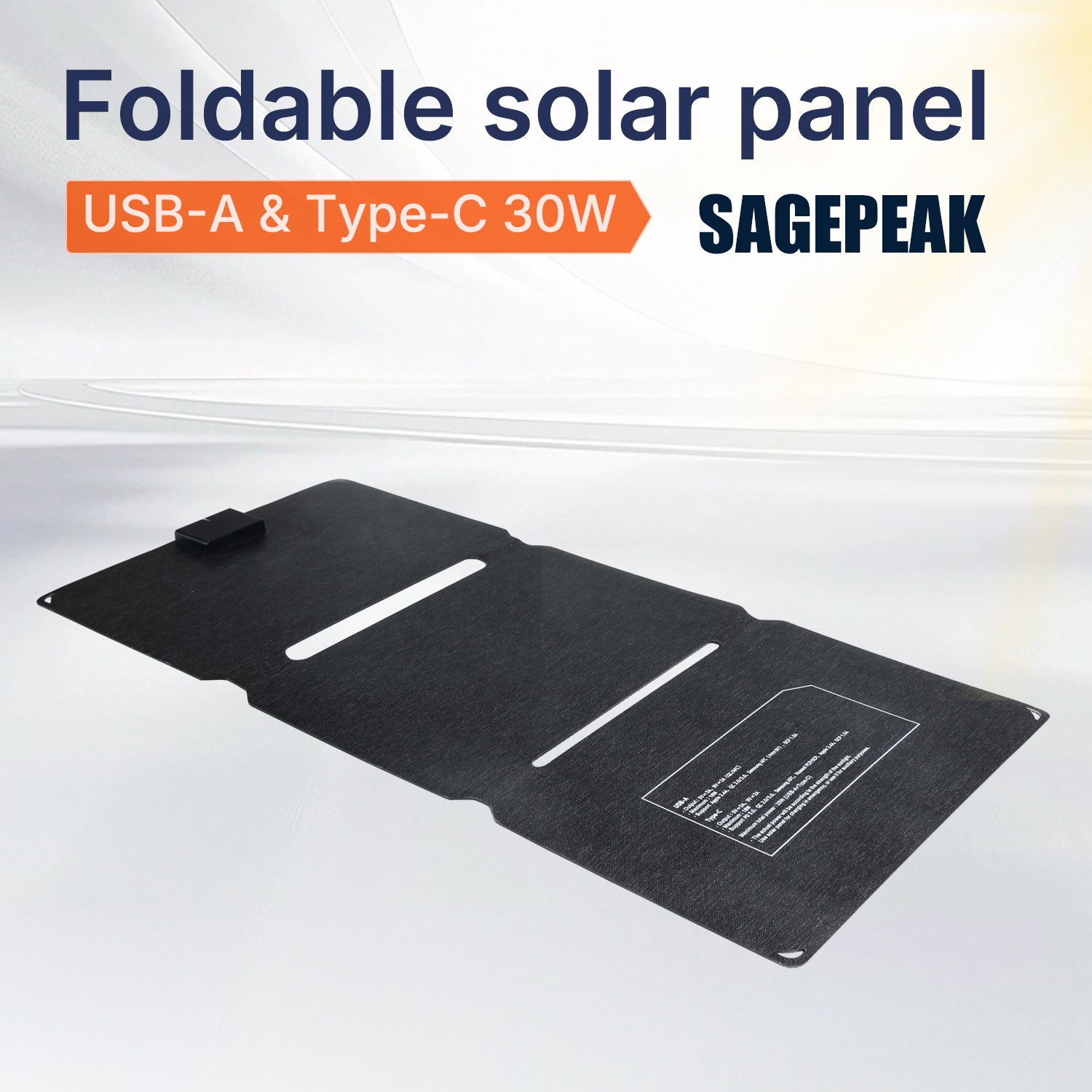 30W/40W Foldable solar panel USB-A & Type-C Off Grid Emergency Home RV Van