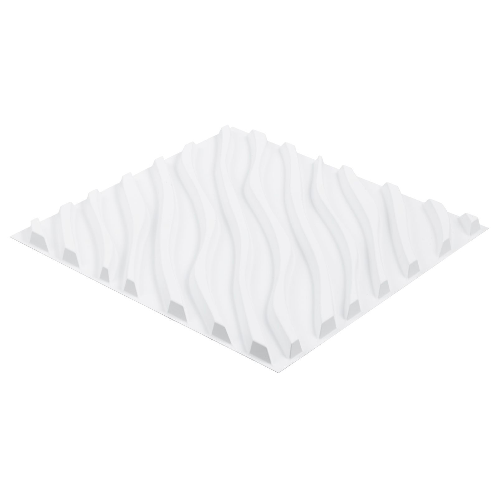 3D Wall Panels, 12 – Pack 19.7 x 19.7 in PVC Modern Art Minimalist Wave Tiles